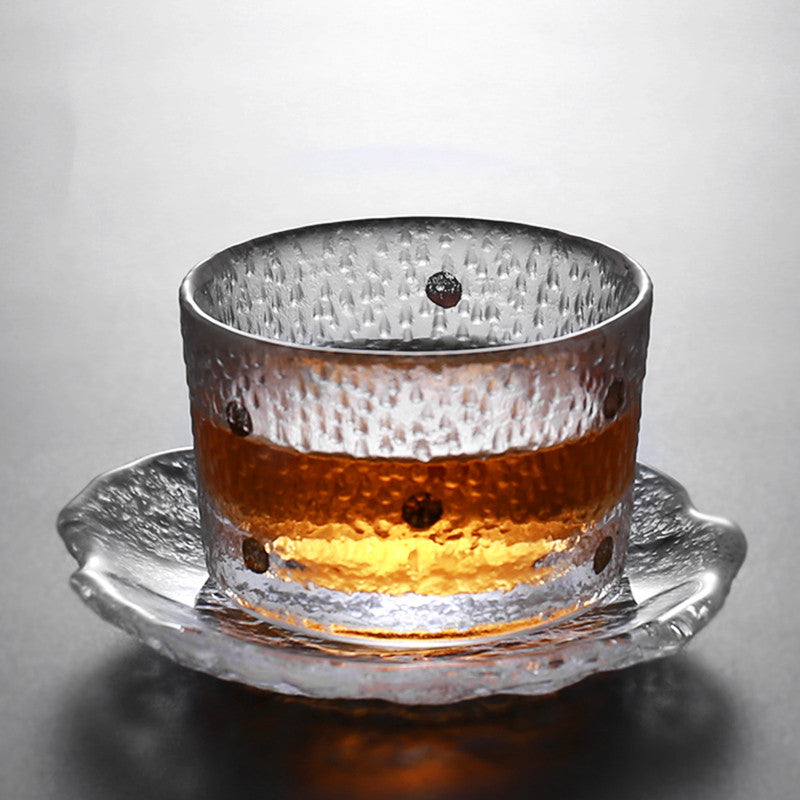 A Stylish And Simple Gold Painted Glass Teacup For Domestic Use