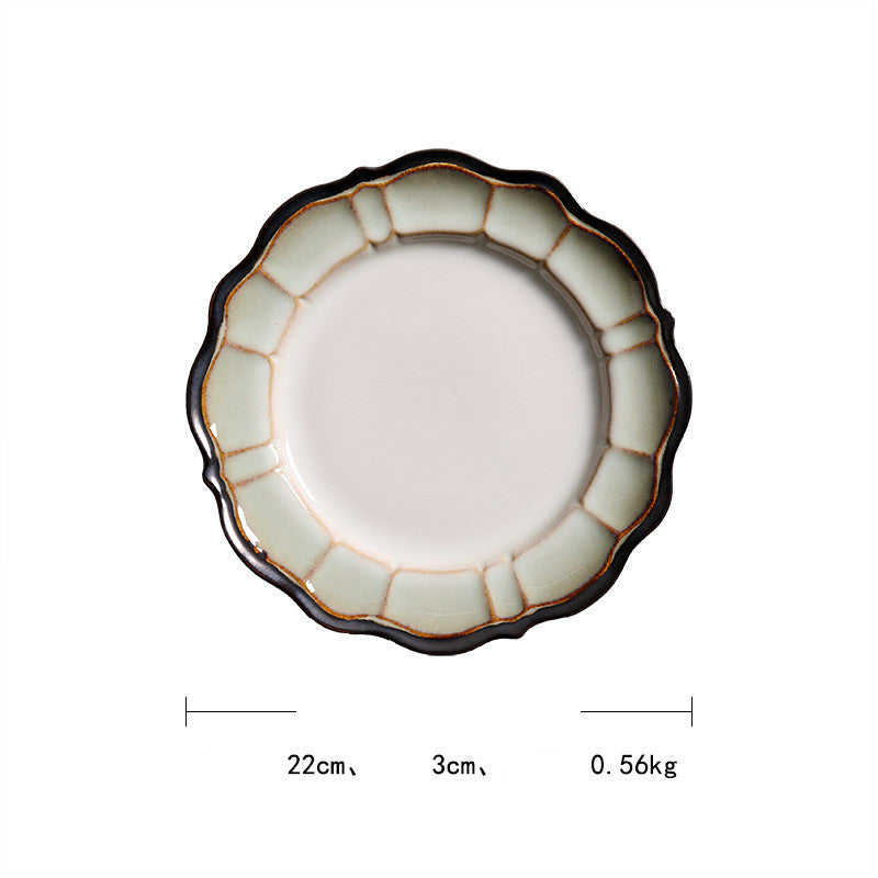Lotus Pond Moonlight American Western Tableware Creative Ceramic Bowl Cup Set