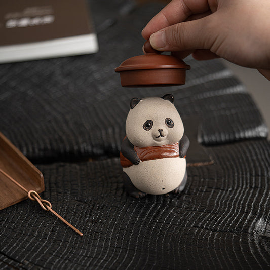 Purplue Sand Tea Pet Panda Small Ornaments Creative Tea Carve Handmade