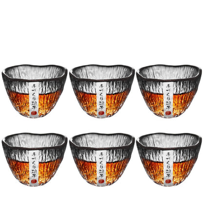 A Stylish And Simple Gold Painted Glass Teacup For Domestic Use